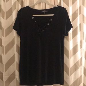 Lulus Black Tie Top- XL